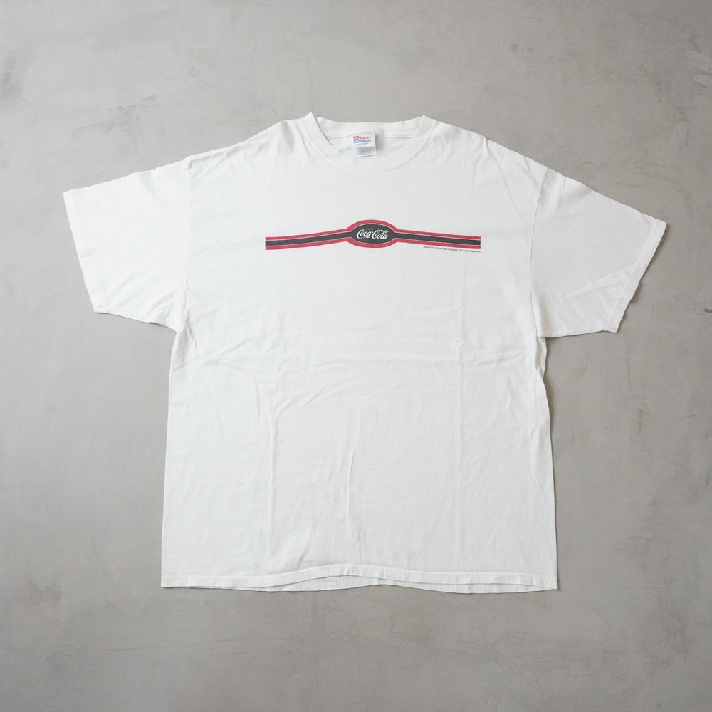 Vintage Coca-Cola T-Shirt 2XL Mens 2000 White Hanes Heavyweight Graphic Tee Y2K